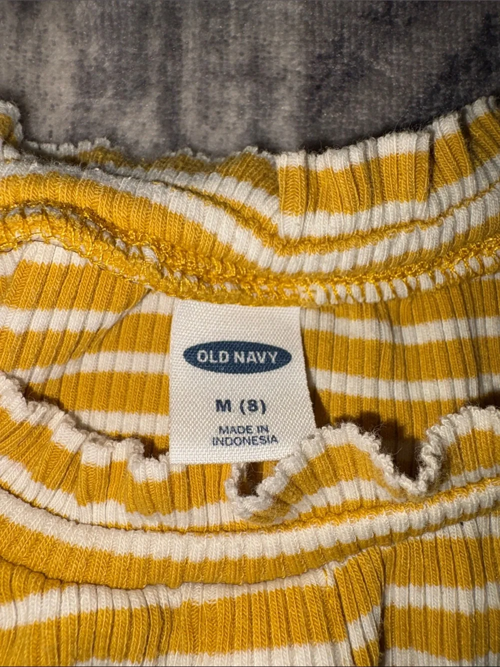 Old Navy Yellow & White Striped Button-Front Toddler Top